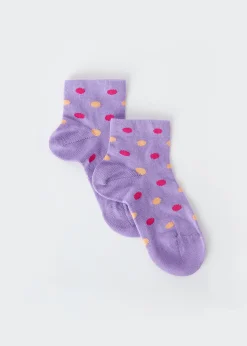 Short Socks^Calzedonia Kids' Polka Dots Short Socks 9662 - Lilac Polka Dot