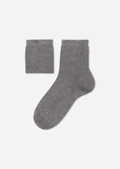 Short Socks^Calzedonia Kids' Short Socks With Cashmere 042 - Mid Grey Blend
