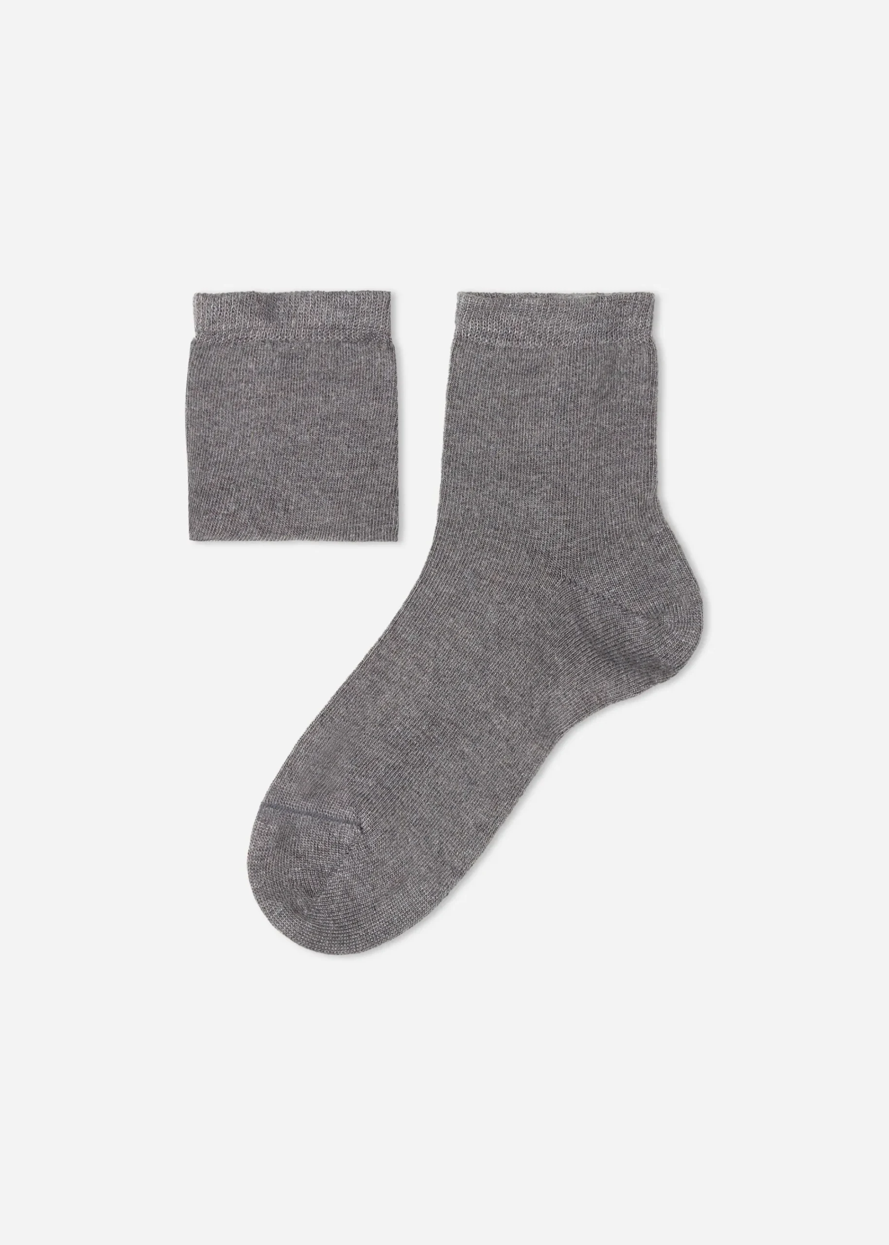 Short Socks^Calzedonia Kids' Short Socks With Cashmere 042 - Mid Grey Blend