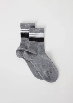 Short Socks^Calzedonia Kids' Strap Short Socks 9715 - Grey Stripe