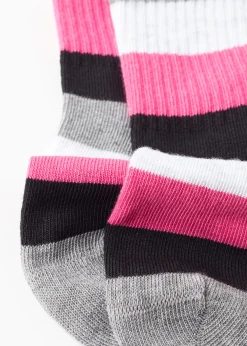 Short Socks^Calzedonia Kids' Striped Short Socks 9648 - Grey Blocks