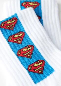 Short Socks^Calzedonia Kids' Superman Short Socks 9707 - White Stripe Superman