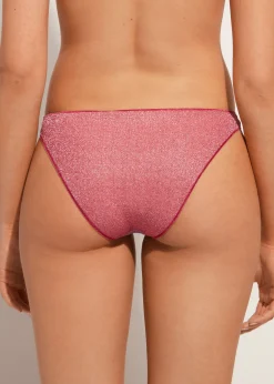 Bikini^Calzedonia Lame Bikini Bottoms Lisbona 692C - Patchwork Pink
