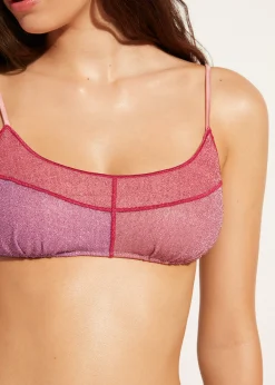 Bikini^Calzedonia Lame Brassiere Bikini Top Lisbona 692C - Patchwork Pink