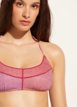 Bikini^Calzedonia Lame Brassiere Bikini Top Lisbona 692C - Patchwork Pink