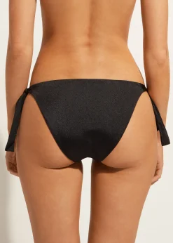 Bikini^Calzedonia Las Vegas Sequin Bow Bikini Bottoms 711C - Paillettes Degrade' Black