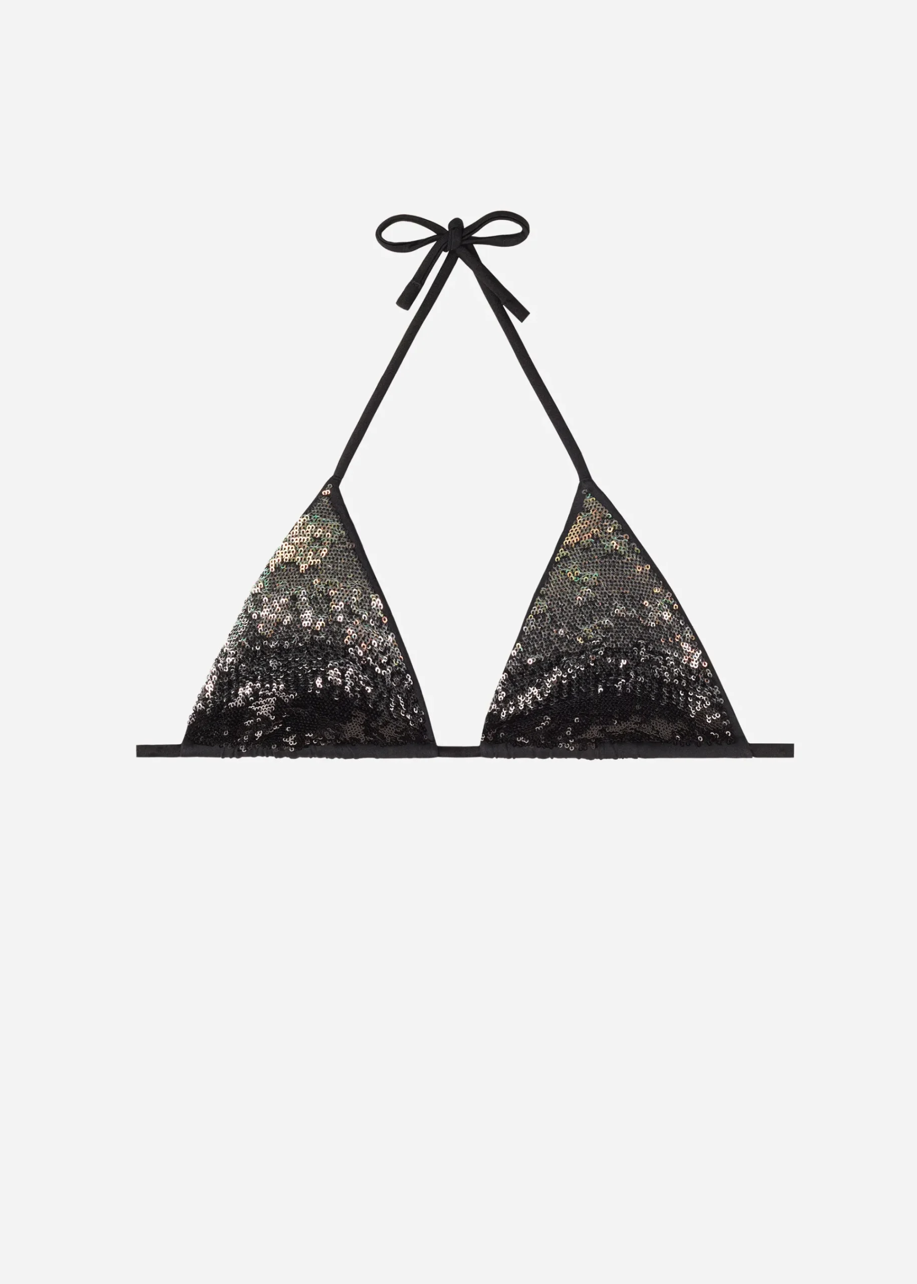 Bikini^Calzedonia Las Vegas Triangle Bikini Top With Removable Padding 711C - Paillettes Degrade' Black