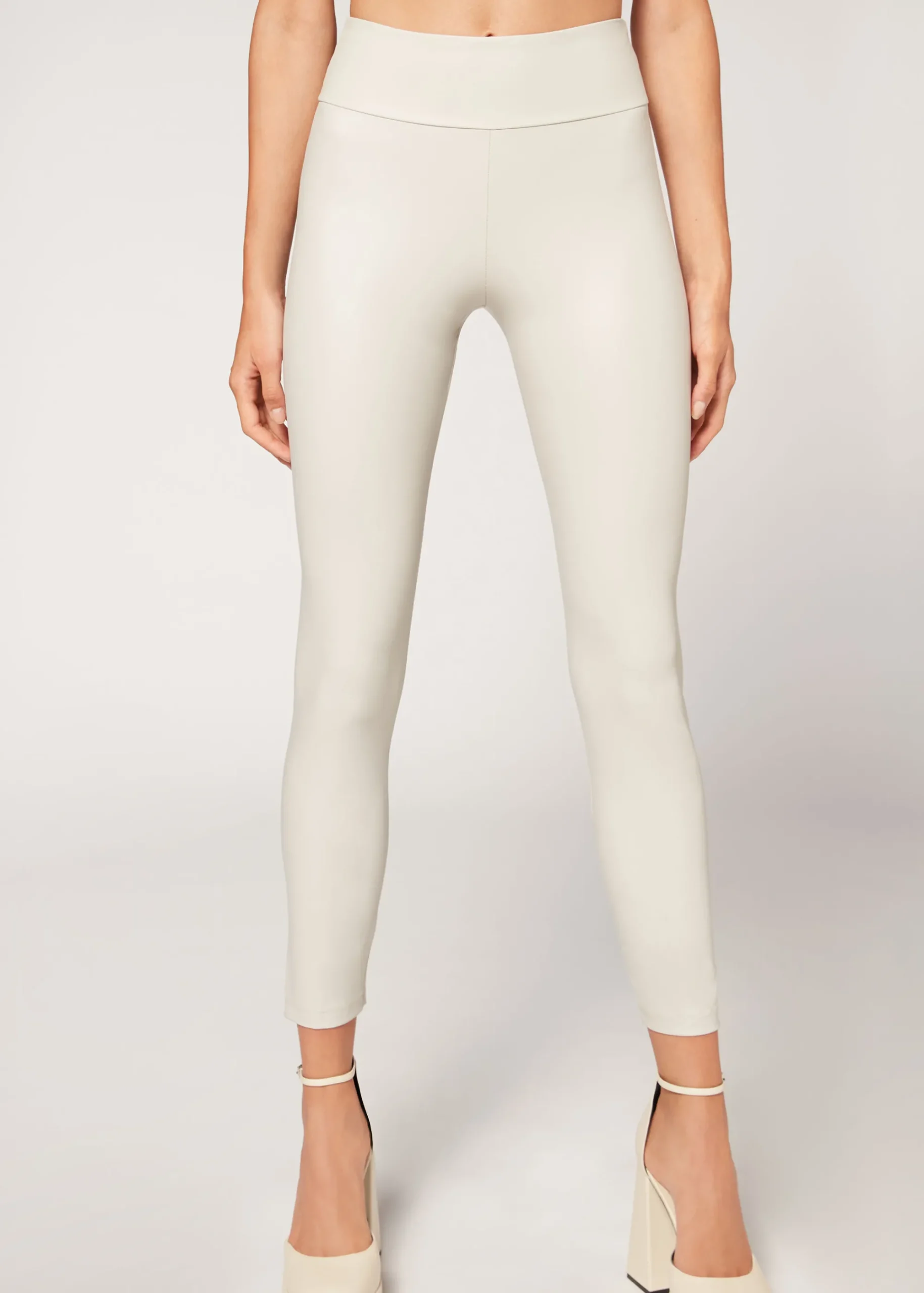 Leggings^Calzedonia Leather Effect Leggings 569C - Ice Blue