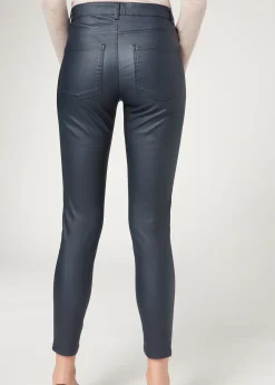 Trousers^Calzedonia Leather Effect Skinny Leggings 3655 - Navy Blue