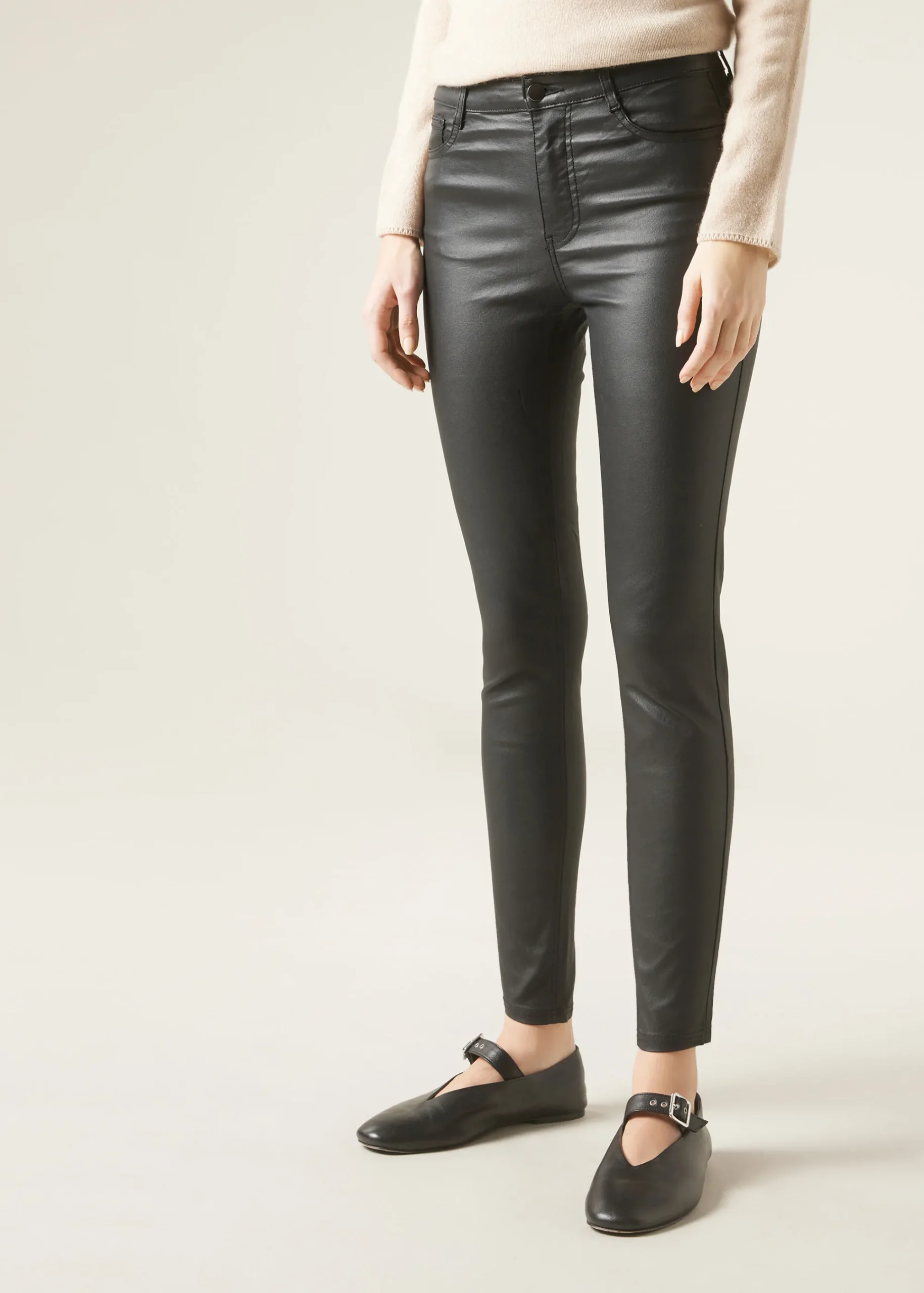 Trousers^Calzedonia Leather Effect Skinny Leggings 019 - Black