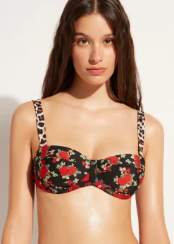 Bikini^Calzedonia Lightly Padded Bandeau Bikini Top Nizza 685C - Pink Animal Print