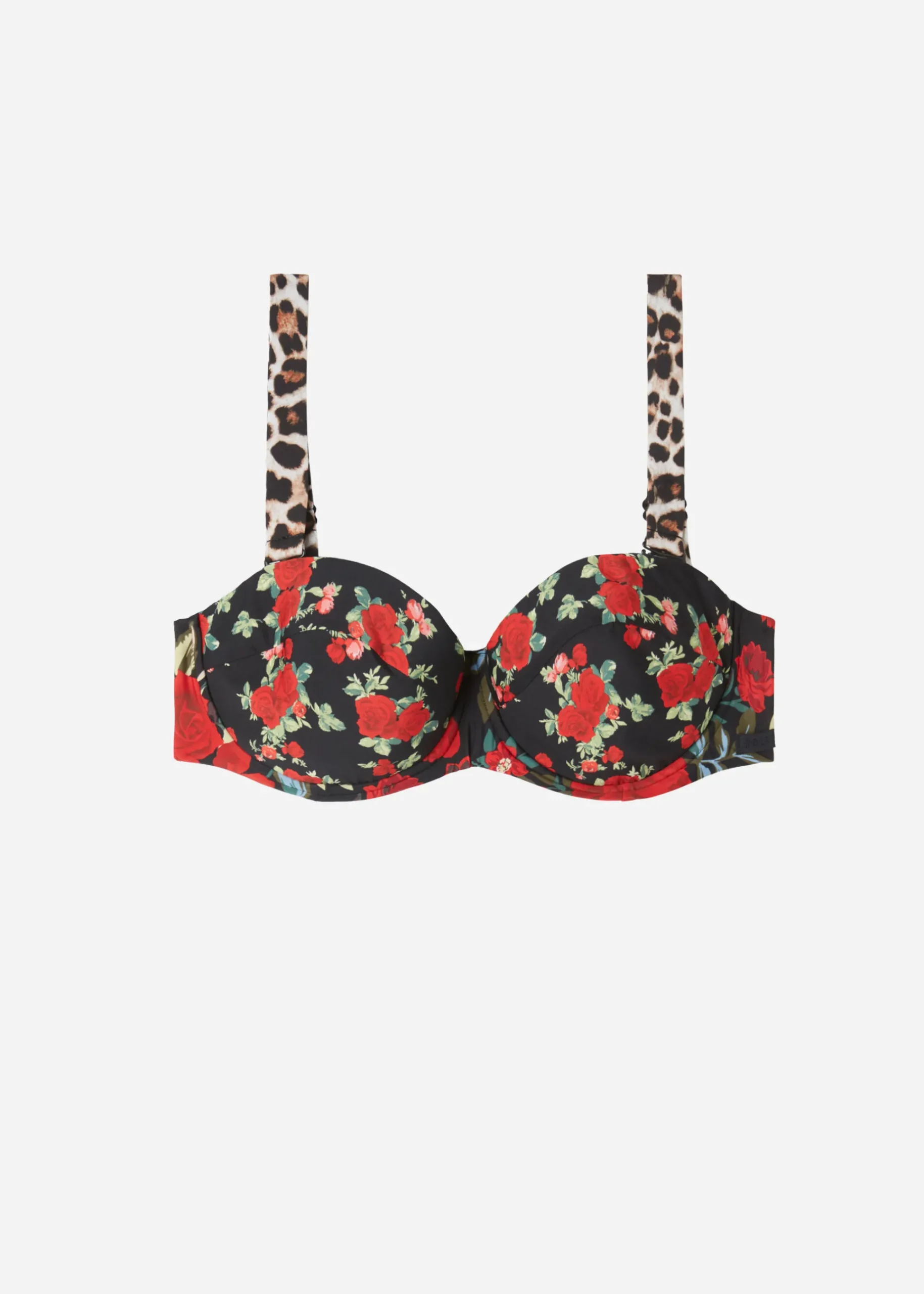 Bikini^Calzedonia Lightly Padded Bandeau Bikini Top Nizza 685C - Pink Animal Print
