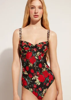 One-Piece Swimswuits^Calzedonia Lightly Padded Double Face Swimsuit Nizza 685C - Pink Animal Print