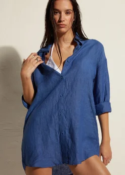 Beachwear^Calzedonia Linen Shirt 504C - Midnight Blue
