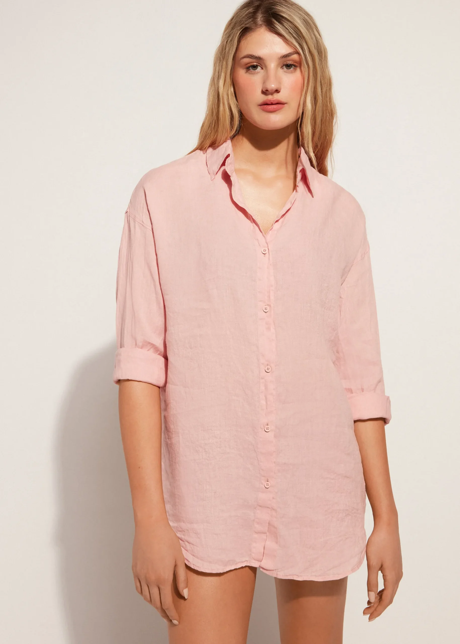 Beachwear^Calzedonia Linen Shirt 723C - Light Rose