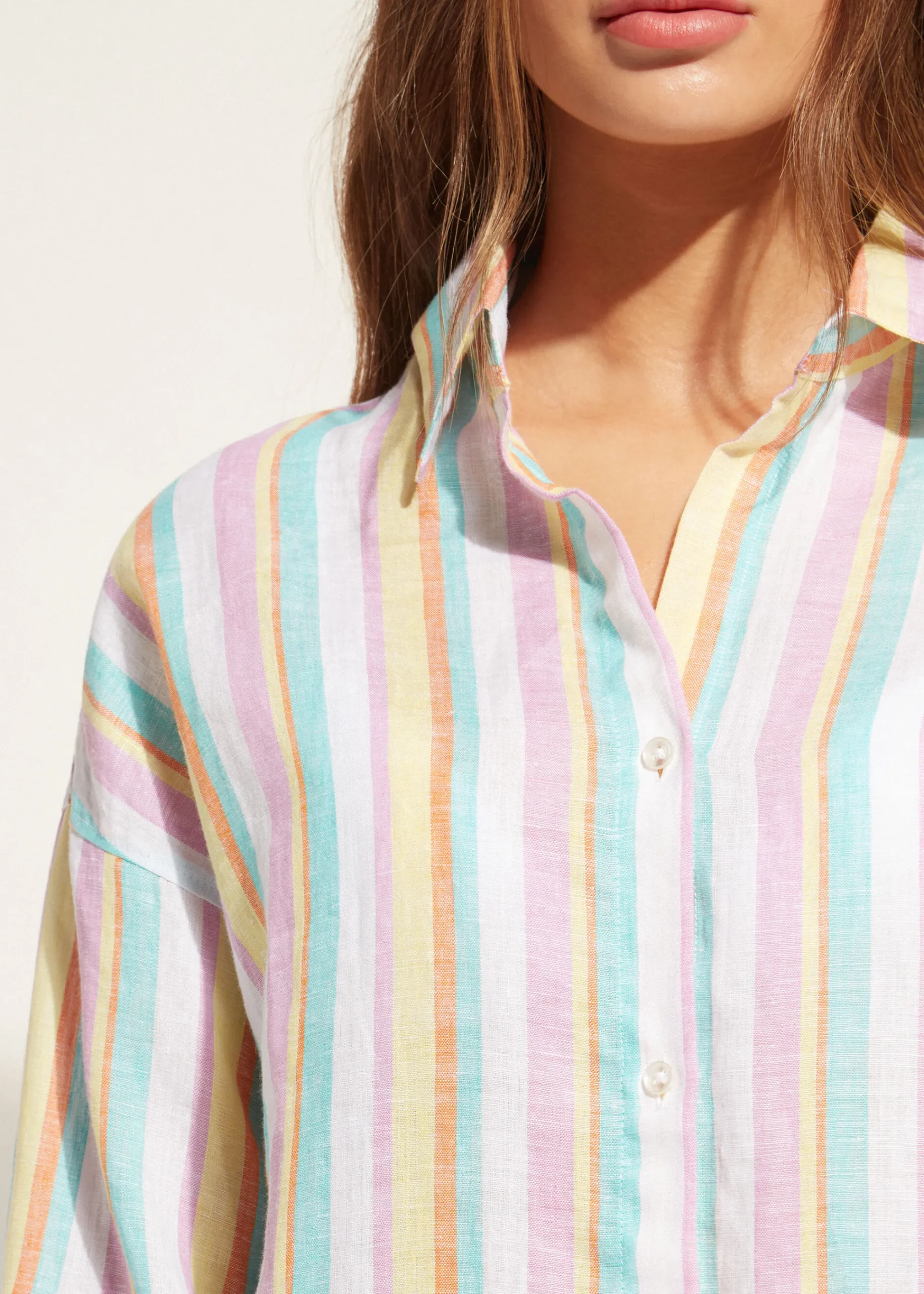 Beachwear^Calzedonia Linen Shirt 673C - Multicoloured Stripes
