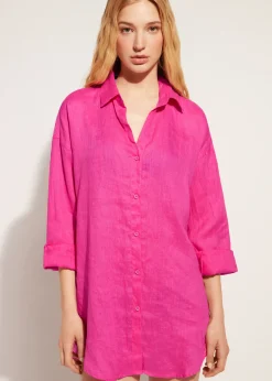 Beachwear^Calzedonia Linen Shirt 614C - Bright Pink