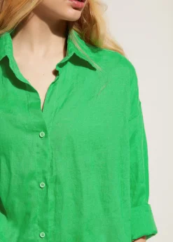Beachwear^Calzedonia Linen Shirt 615C - Shiny Green