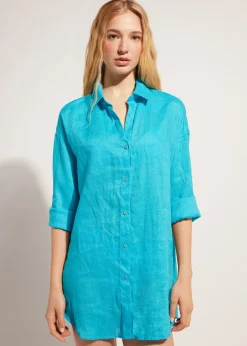 Beachwear^Calzedonia Linen Shirt 616C - Turquoise Green