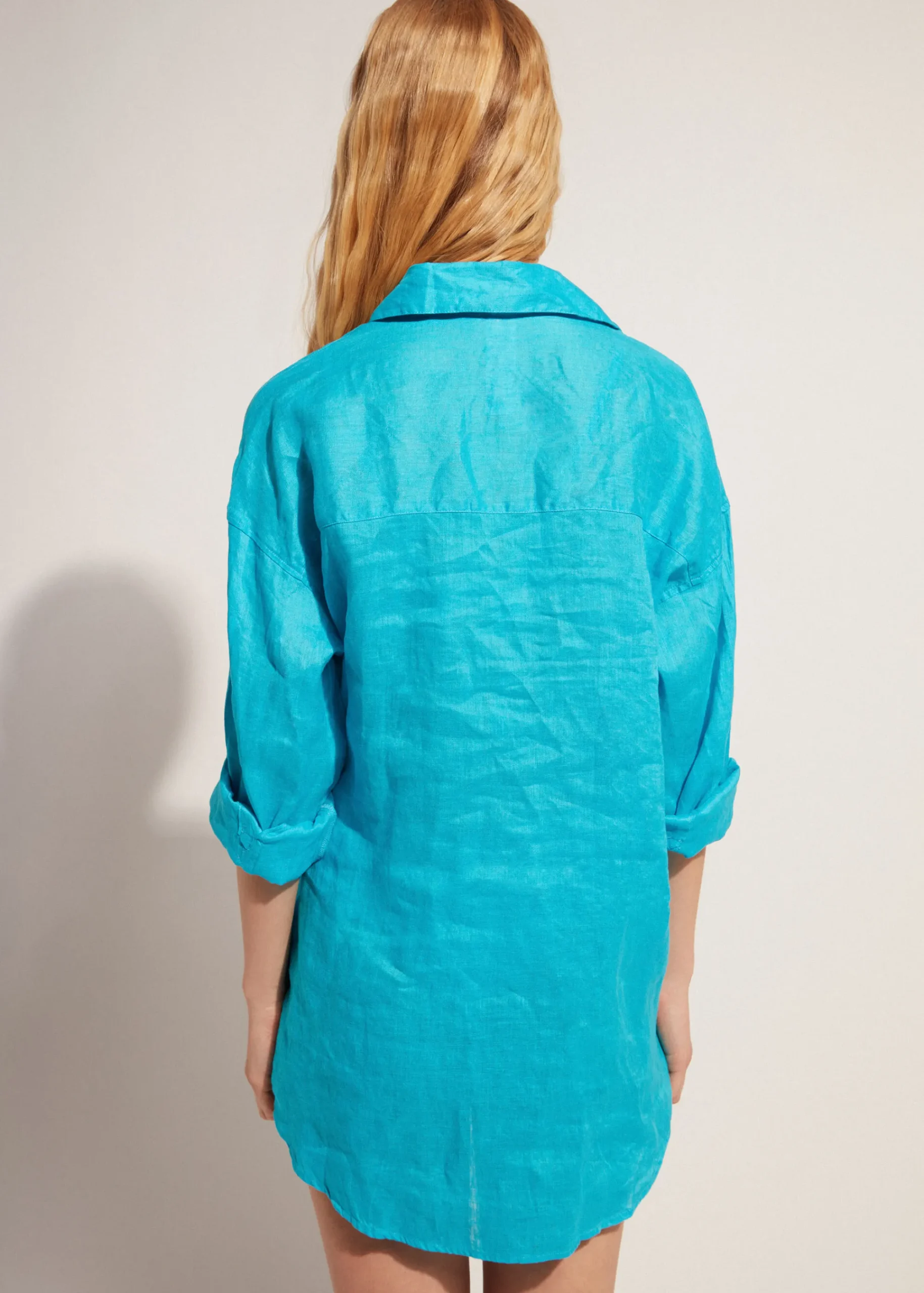 Beachwear^Calzedonia Linen Shirt 616C - Turquoise Green