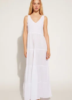 Beachwear^Calzedonia Long Dress With Flounced Skirt 01 - White