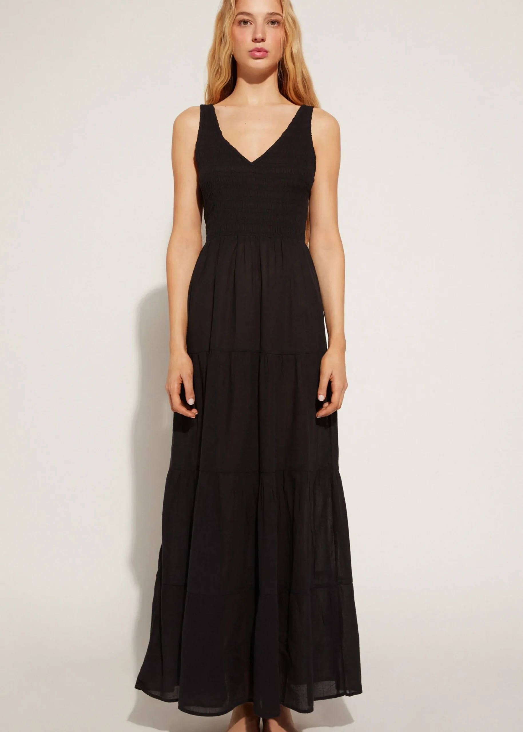 Beachwear^Calzedonia Long Dress With Flounced Skirt 06 - Black