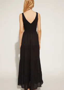 Beachwear^Calzedonia Long Dress With Flounced Skirt 06 - Black