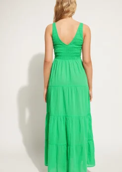 Beachwear^Calzedonia Long Dress With Flounced Skirt 615C - Shiny Green