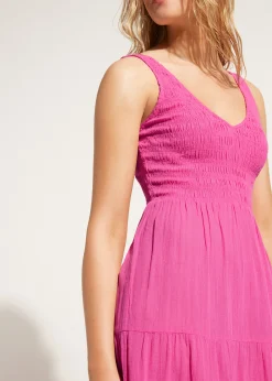 Beachwear^Calzedonia Long Dress With Flounced Skirt 614C - Bright Pink