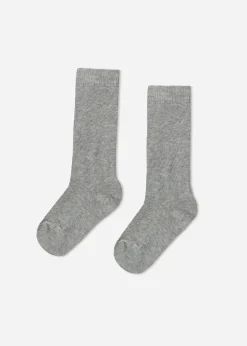 Socks^Calzedonia Long Soft Cotton Socks 408 - Grey Fleece