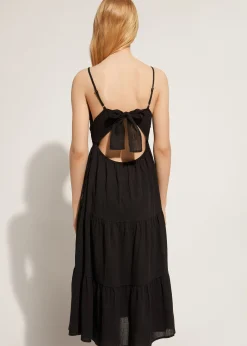 Beachwear^Calzedonia Macrame Lace Midi Dress With Flounced Skirt 06 - Black