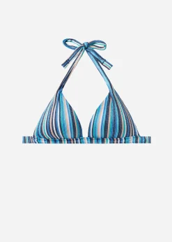 Bikini^Calzedonia Marbella Graduated Padded Triangle Bikini Top 691C - Multicoloured Rib