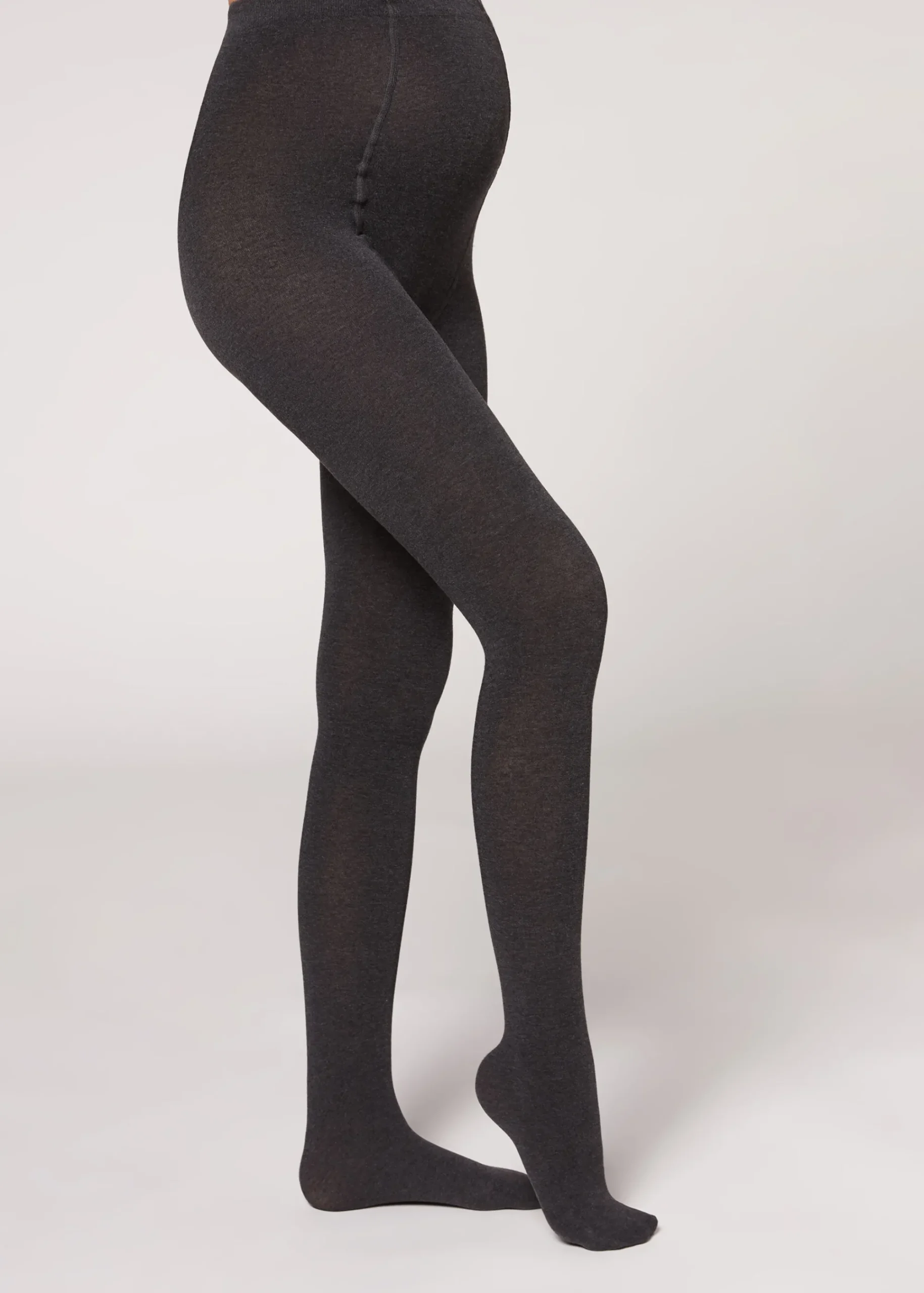 Premaman^Calzedonia Maternity Tights With Cashmere 4479 - Dark Grey Blend