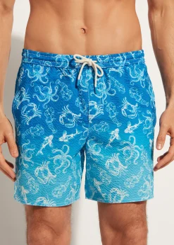 Boxer Shorts^Calzedonia Men's Boxer Swim Shorts Formentera 654C - Fish Pattern