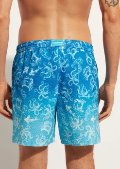 Boxer Shorts^Calzedonia Men's Boxer Swim Shorts Formentera 654C - Fish Pattern