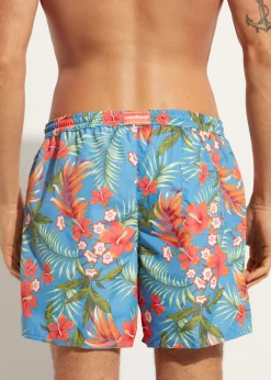 Boxer Shorts^Calzedonia Men's Boxer Swim Shorts Formentera 642C - Jungle Flowers