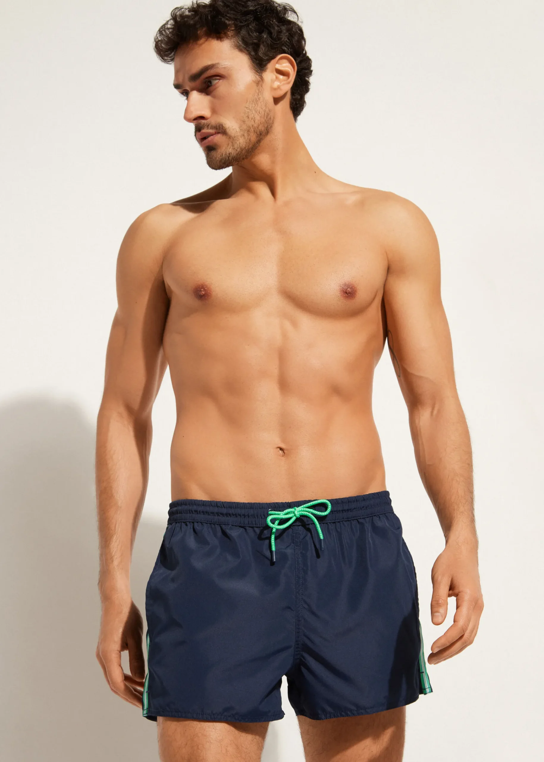 Boxer Shorts^Calzedonia Men's Boxer Swim Shorts Ibiza Eco 666C - Dark Blue Panel
