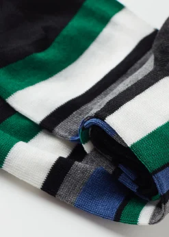 Short Socks^Calzedonia Men's Colourful Striped Crew Socks 9730 - Righe Nero