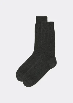 Short Socks^Calzedonia Men's Crew Socks With Cashmere 020 - Anthracite Grey Blend