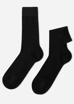 Short Socks^Calzedonia Men's Crew Warm Cotton Socks 019 - Black
