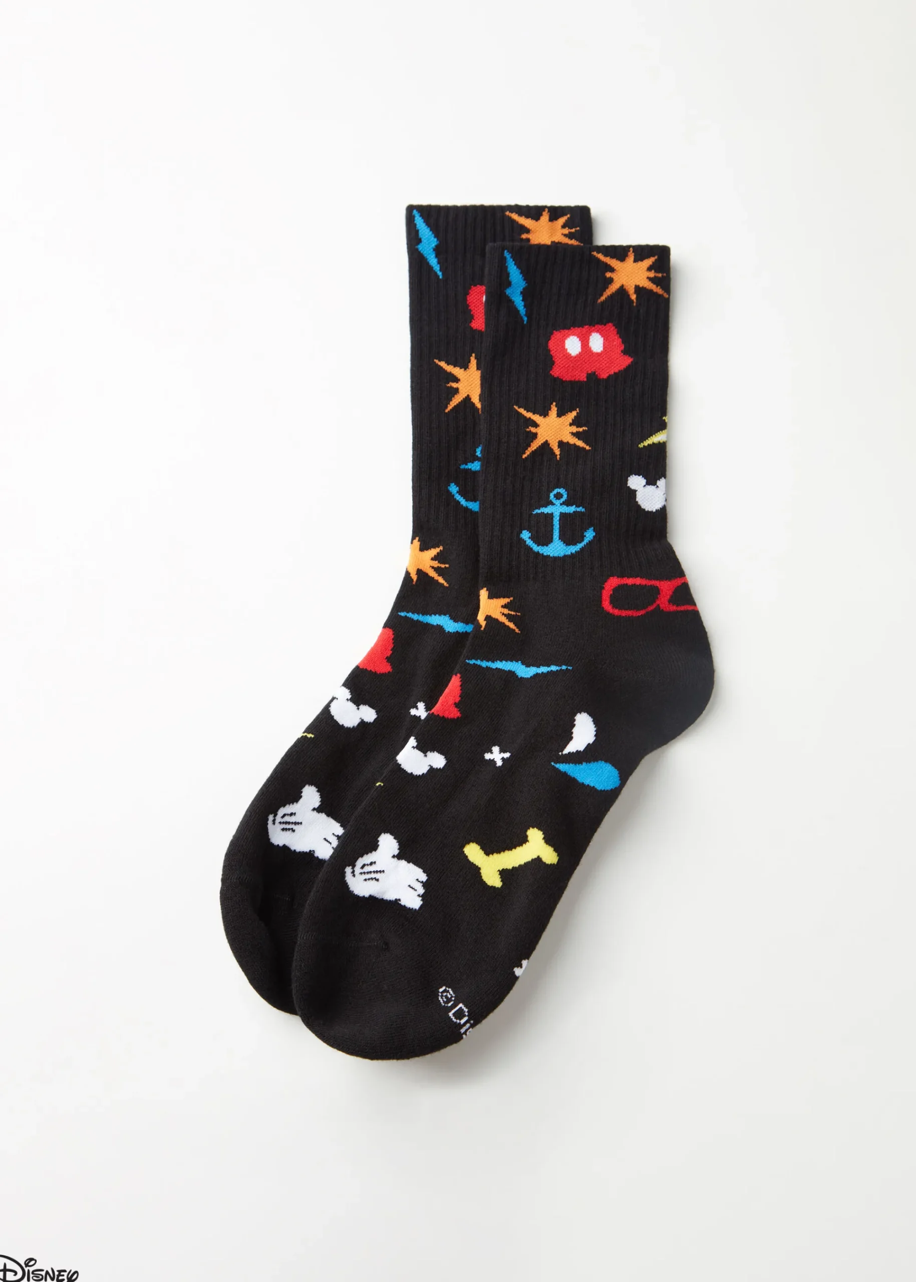 Short Socks^Calzedonia Men's Disney Crew Socks 9711 - Black All-Over Disney