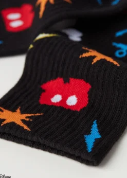 Short Socks^Calzedonia Men's Disney Crew Socks 9711 - Black All-Over Disney