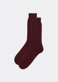 Short Socks^Calzedonia Men's Lisle Thread Short Socks 810 - Burgundy Red