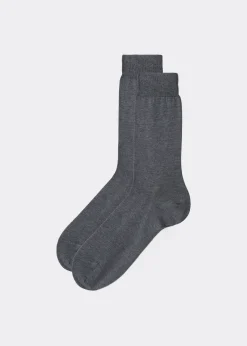 Short Socks^Calzedonia Men's Lisle Thread Short Socks 042 - Mid Grey Blend