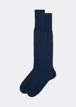 Long Socks^Calzedonia Men's Long Lisle Thread Socks 870 - Light Blue Grey