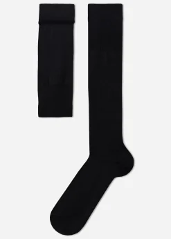 Long Socks^Calzedonia Men's Long Lisle Thread Socks 019 - Black