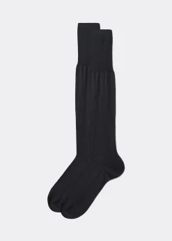 Long Socks^Calzedonia Men's Long Lisle Thread Socks 020 - Anthracite Grey Blend