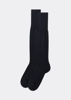 Long Socks^Calzedonia Men's Long Lisle Thread Socks 016 - Blue