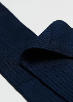 Long Socks^Calzedonia Men's Long Ribbed Lisle Thread Socks 870 - Light Blue Grey