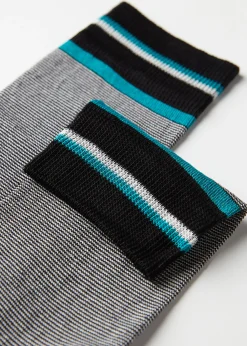 Short Socks^Calzedonia Men's Micro Striped Crew Socks 9725 - Black Micro Stripe